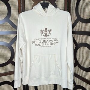 Rare Vintage 90s Polo Jeans Co. Ralph Lauren Lion Shield Hoodie USA Size Large